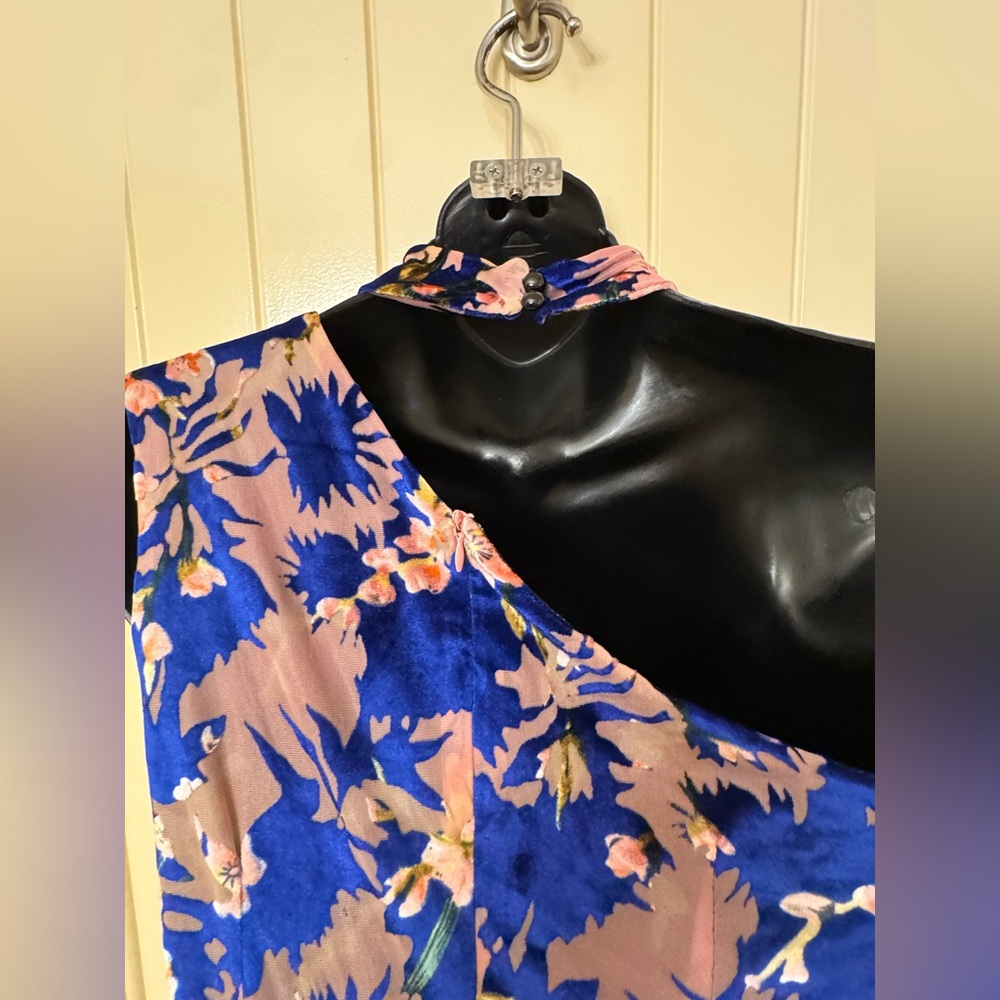 NWT Nasty Gal in your dreams velvet floral Jumpsuit size 02 - Picture 4 of 5